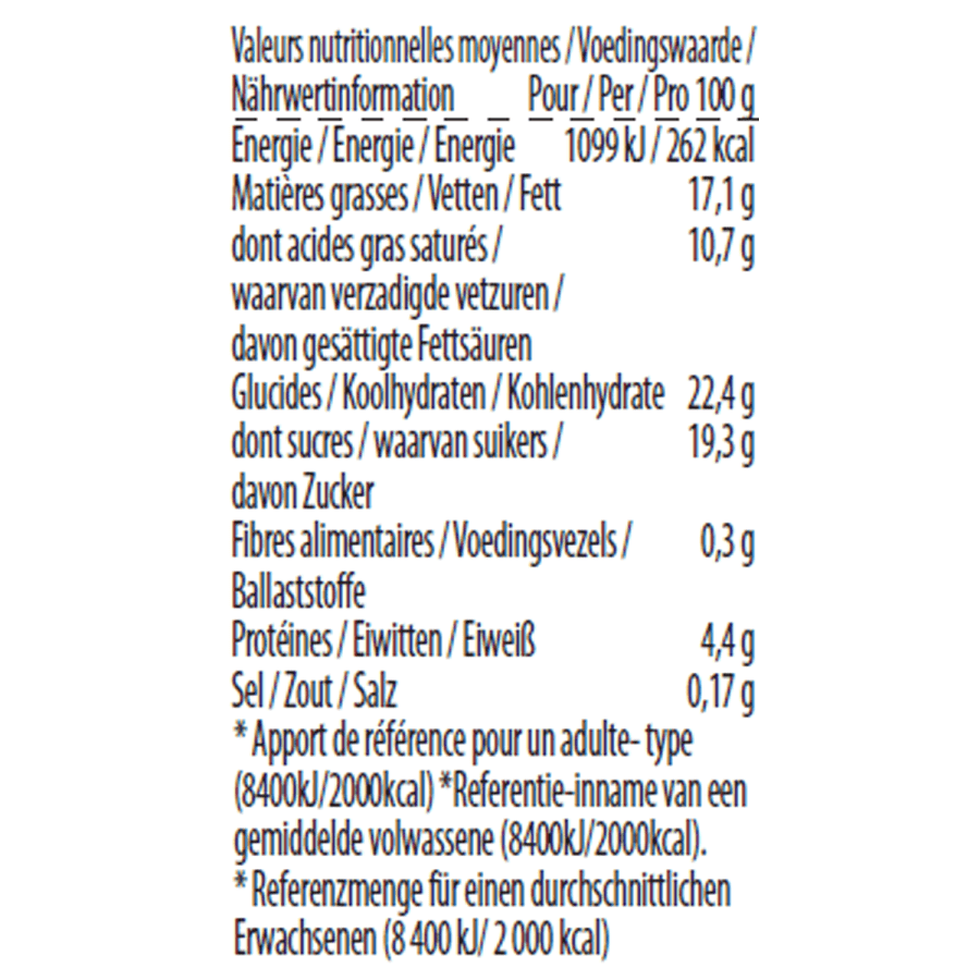 cookies cream minicup nutrition